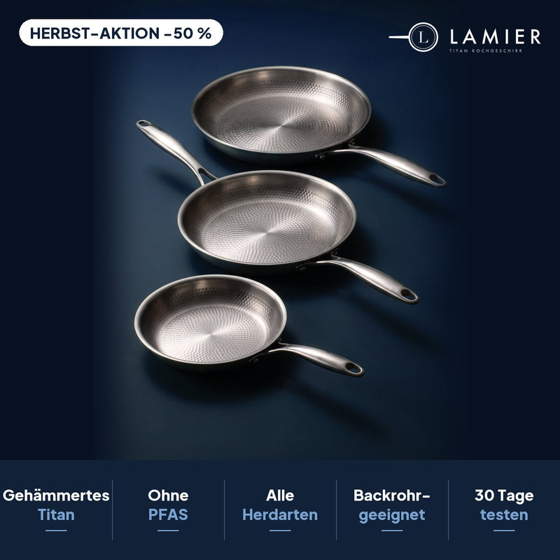 LAMIER Titan-Pfannenset 26, 28 und 30 cm