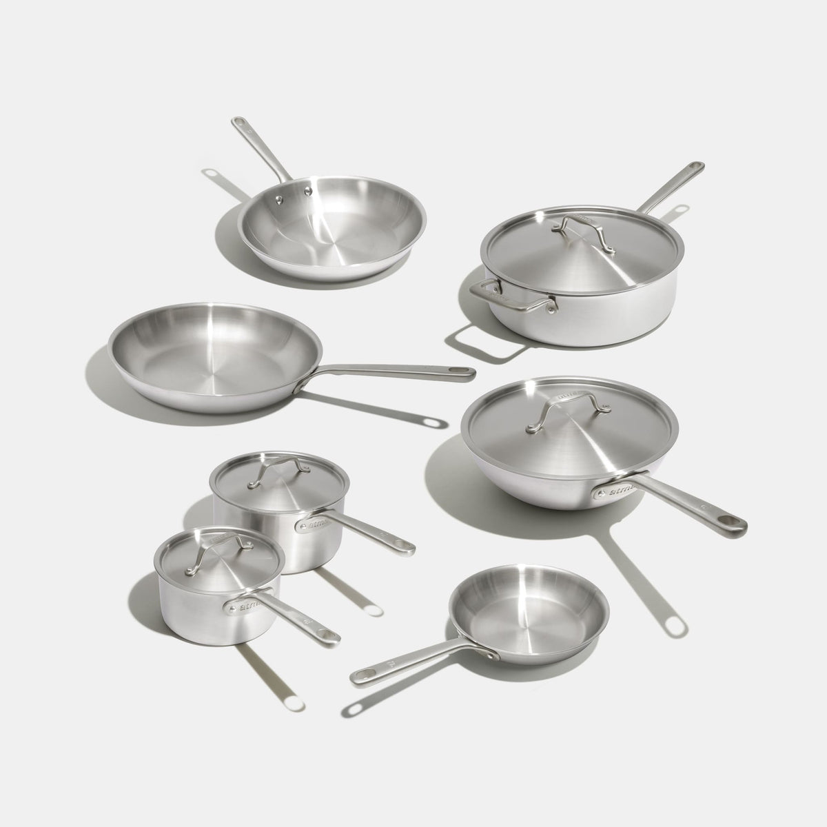 Batterie de cuisine en inox, 12 pièces - Stock