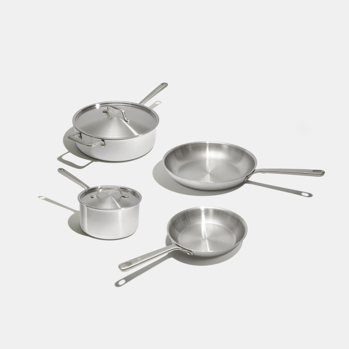 Batterie de cuisine en inox, 7 pièces - Stock