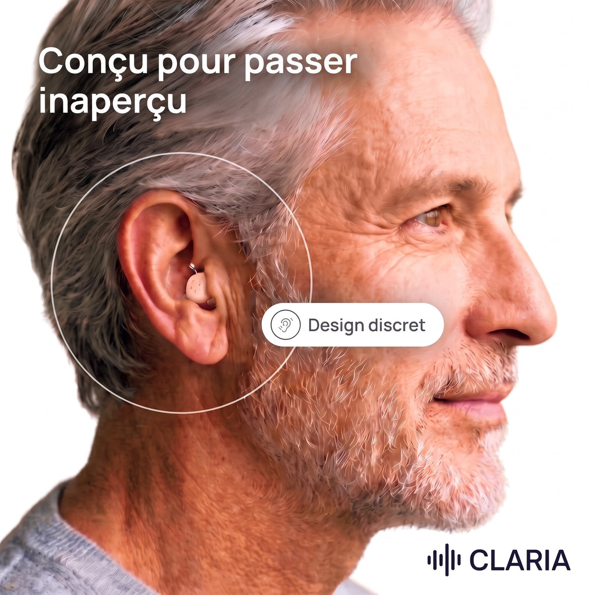 [FR] CLARIA Pro porté dans l'oreille, design discret
