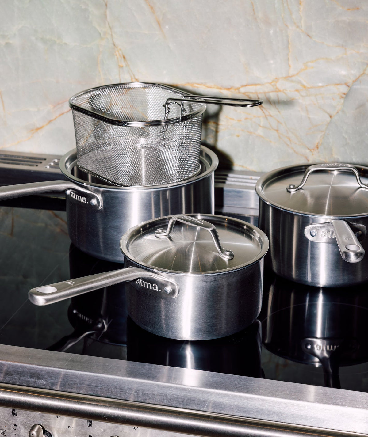 Trio de casseroles en inox et Kit Fryer